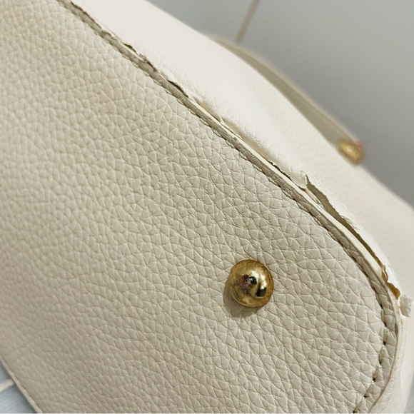 Elegant Cream Concorde Handbag pebbled  faux leather purse - Picture 8 of 16